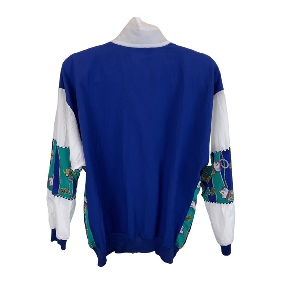 Vintage 80s Silver Threads Nautical  Jacket Dolman Sleeves Golden Girls sz S - Picture 2 of 7